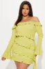 Ruffle Romance Mini Dress - Chartreuse sold by Fashion Nova