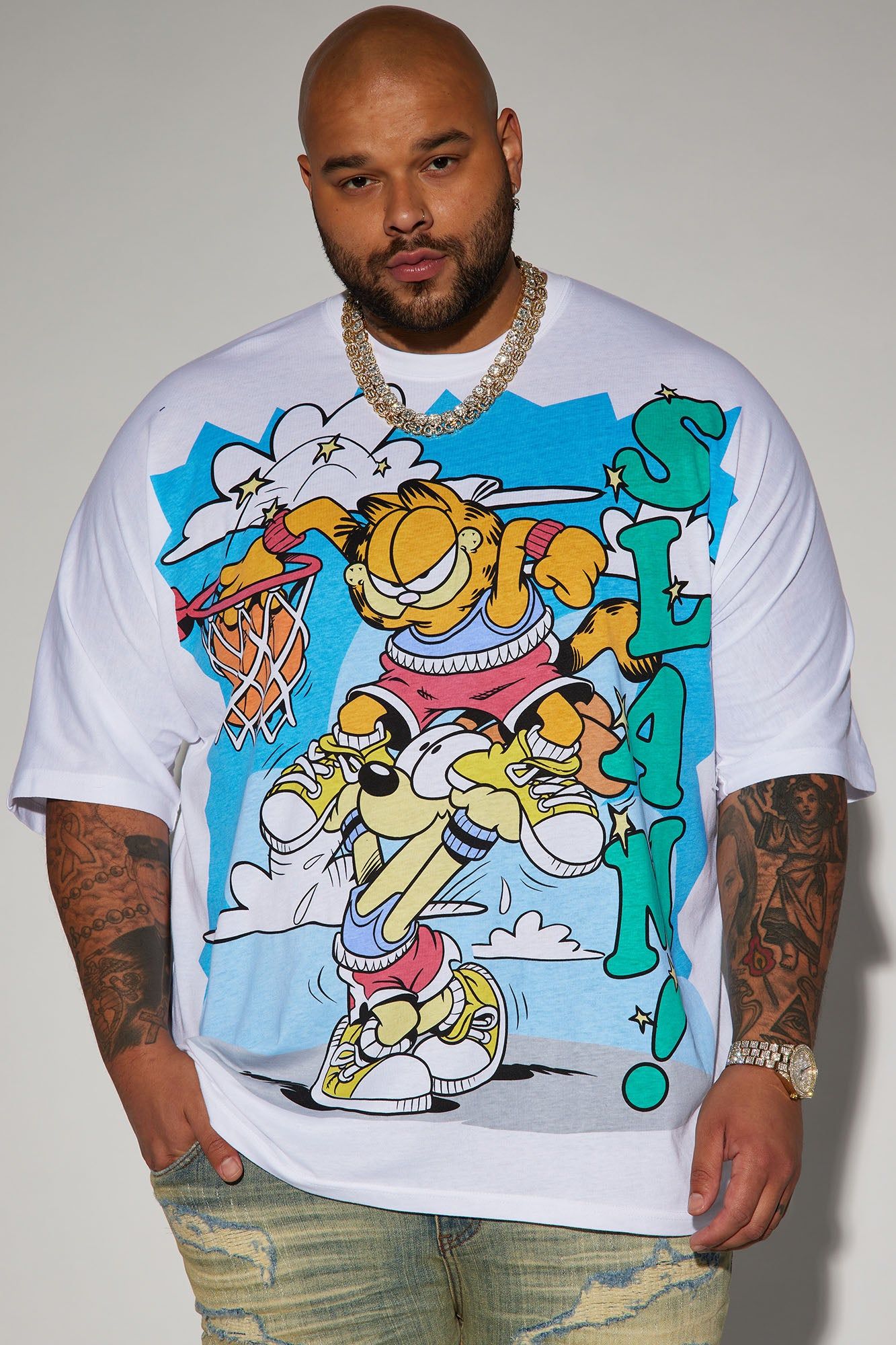 Garfield Poster Slam Short Sleeve Tee - White sold by Fashion Nova product image thumbnail 2