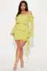 Ruffle Romance Mini Dress - Chartreuse sold by Fashion Nova