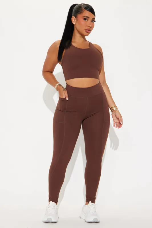 Hill Hiker Super Soft Active Legging - Chocolate sold by Fashion Nova