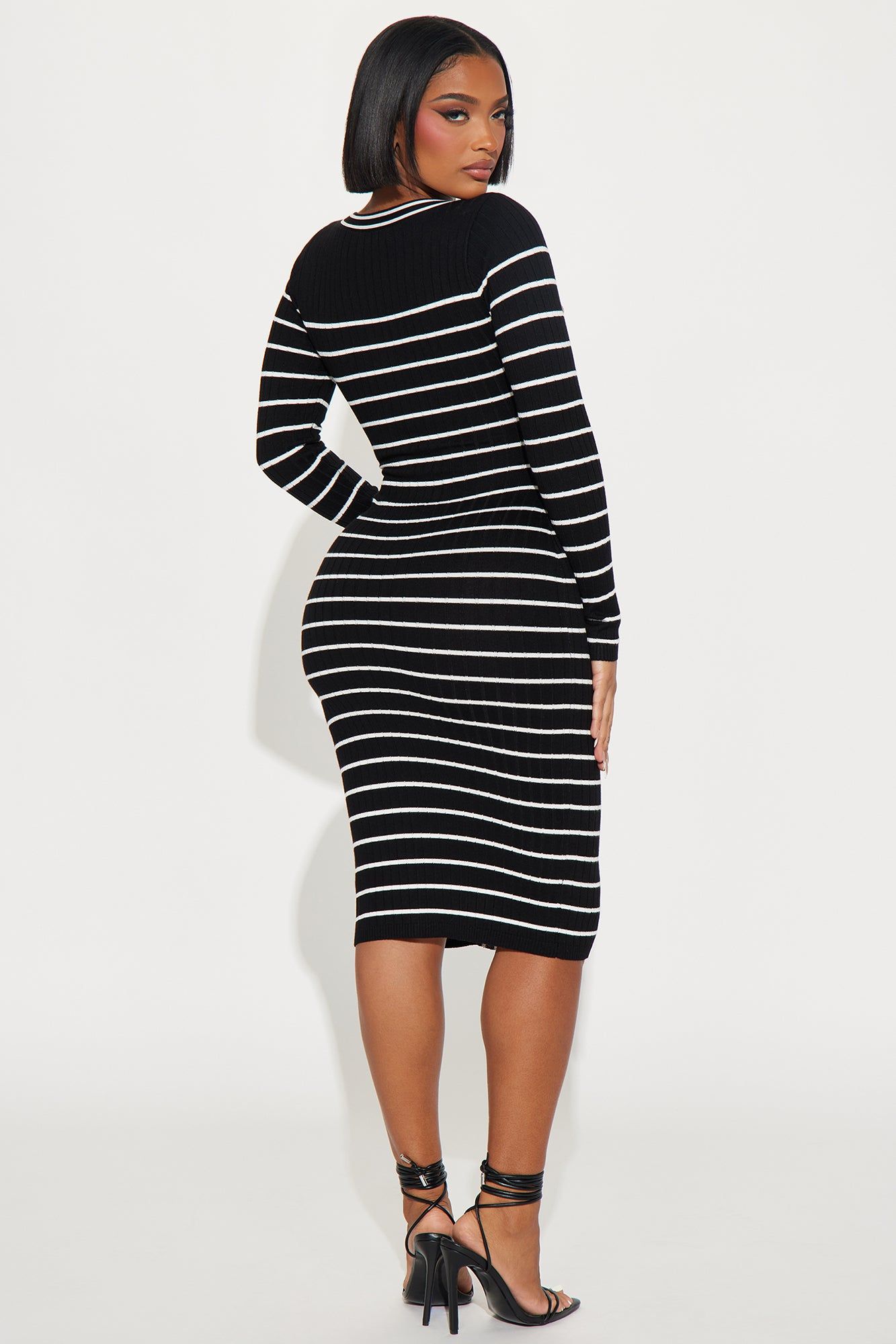Hannah Sweater Midi Dress - Black/combo sold by Fashion Nova product image thumbnail 3