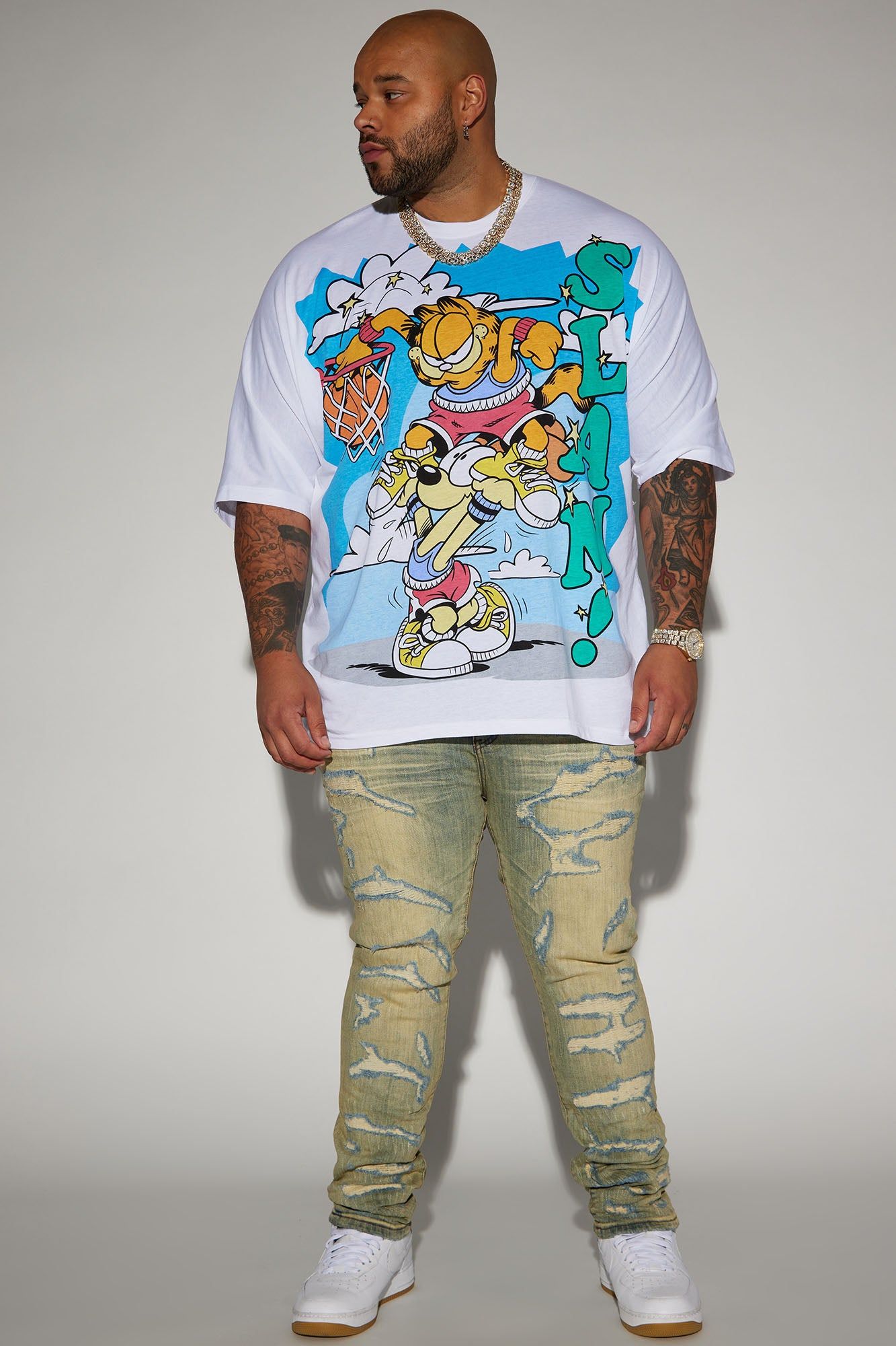 Garfield Poster Slam Short Sleeve Tee - White sold by Fashion Nova product image thumbnail 5