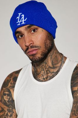 LA Classic Cuffed Beanie - Royal sold by Fashion Nova