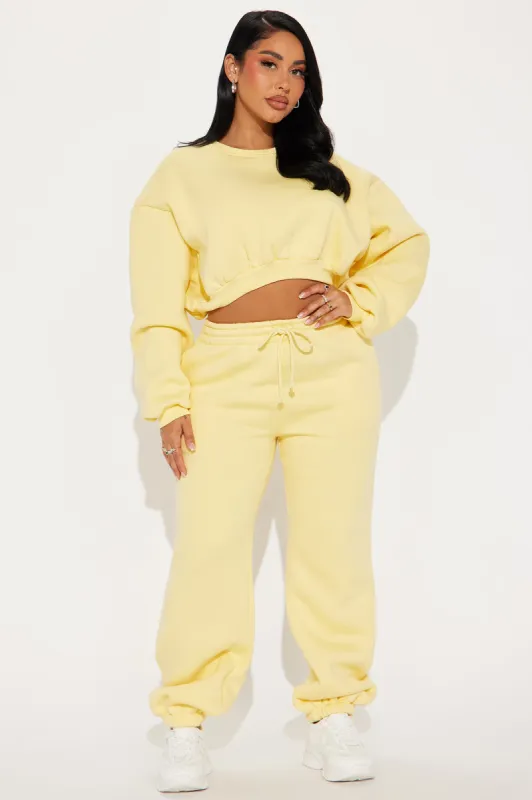 Erin Super Soft Fleece Pant Set - Yellow sold by Fashion Nova