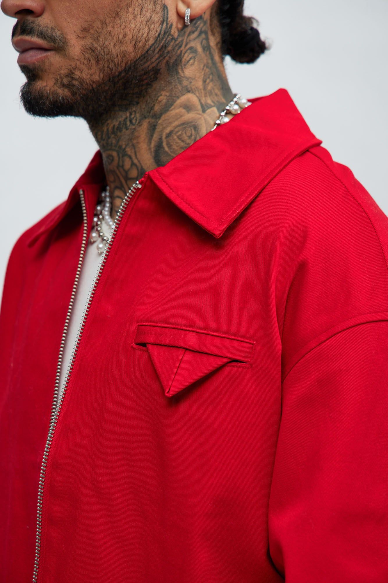 Bordeaux Cropped Chore Jacket - Red sold by Fashion Nova product image thumbnail 3