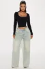 Kaylee Scoop Neck Long Sleeve Top - Black sold by Fashion Nova