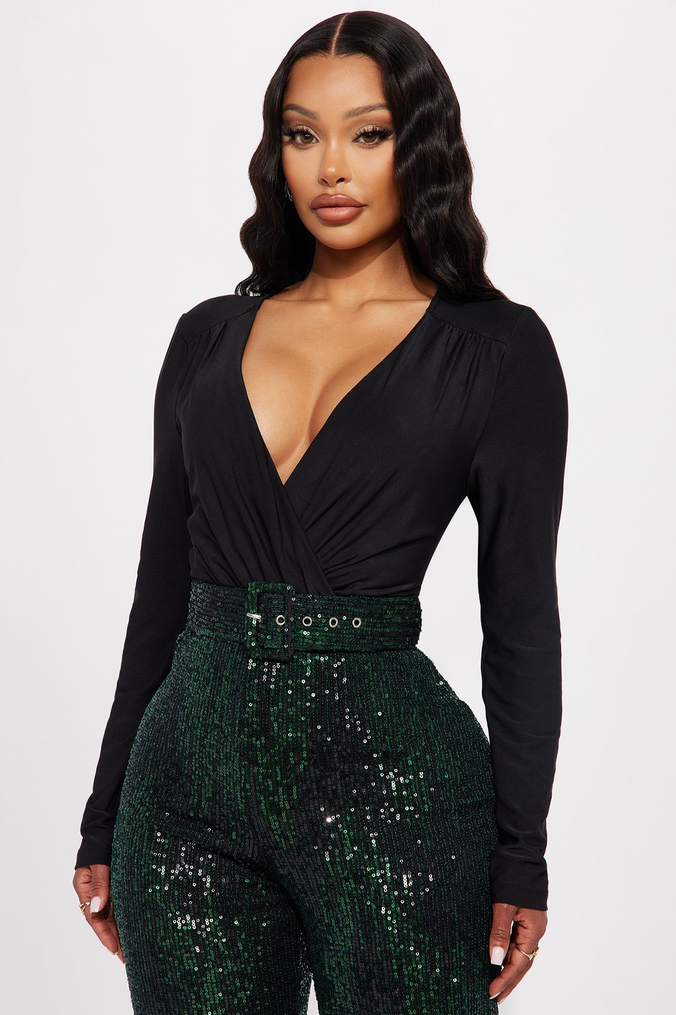 Shine For You Sequin Jumpsuit - Hunter sold by Fashion Nova product image thumbnail 2