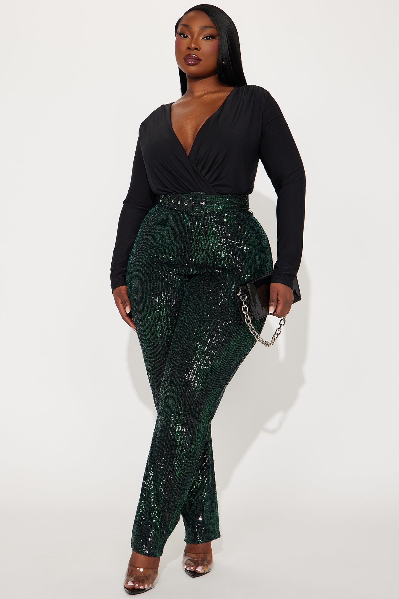 Shine For You Sequin Jumpsuit - Hunter sold by Fashion Nova product image thumbnail 4