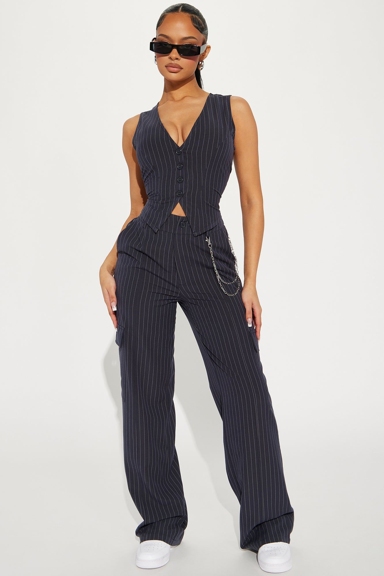 New Energy Vest Pant Set - Navy sold by Fashion Nova