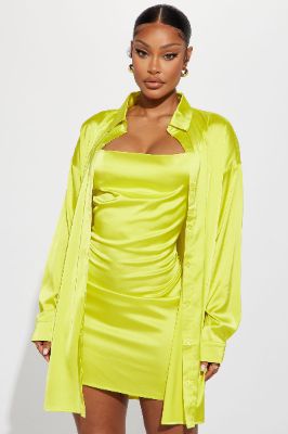 Stella Mini Dress Set - Neon Yellow sold by Fashion Nova