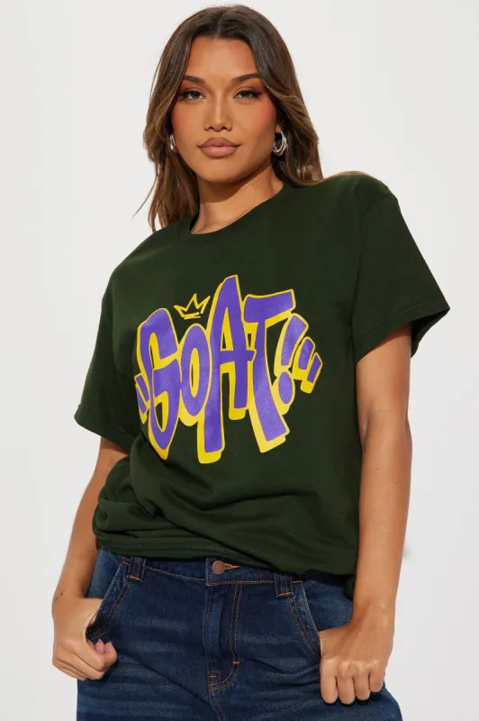 Greatest Of All Time Graphic Tee - Green sold by Fashion Nova