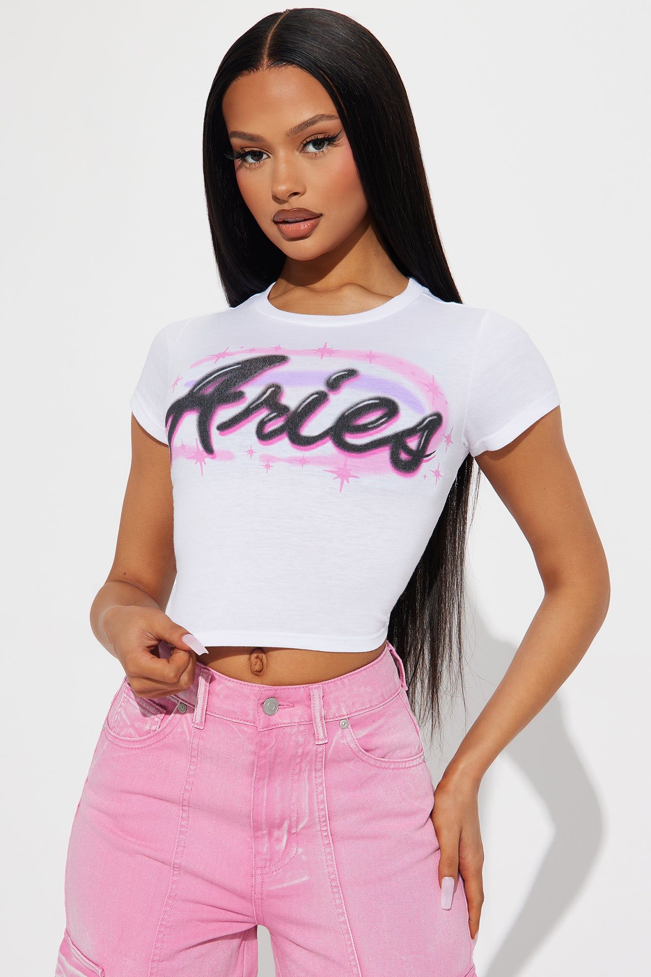 Aries Energy Fitted Tee - White sold by Fashion Nova