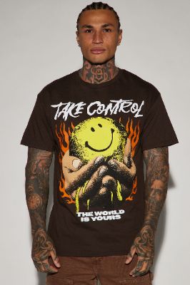 Take Control Short Sleeve Tee - Chocolate sold by Fashion Nova