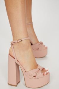 Elevate You Platform Heels - Blush sold by Fashion Nova