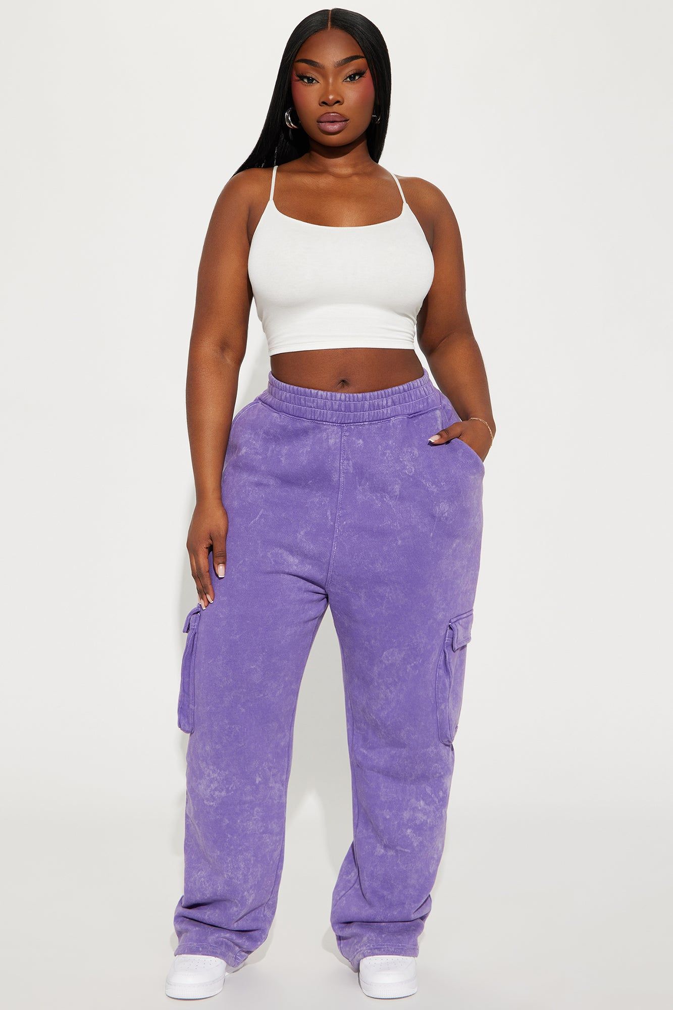 Her Way Washed Cargo Lounge Pant - Purple sold by Fashion Nova product image thumbnail 4