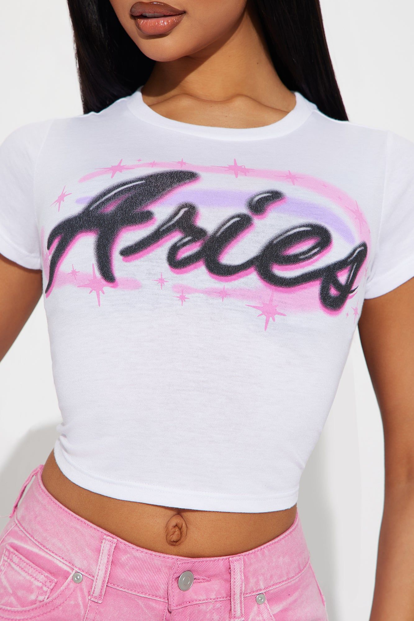 Aries Energy Fitted Tee - White sold by Fashion Nova product image thumbnail 3