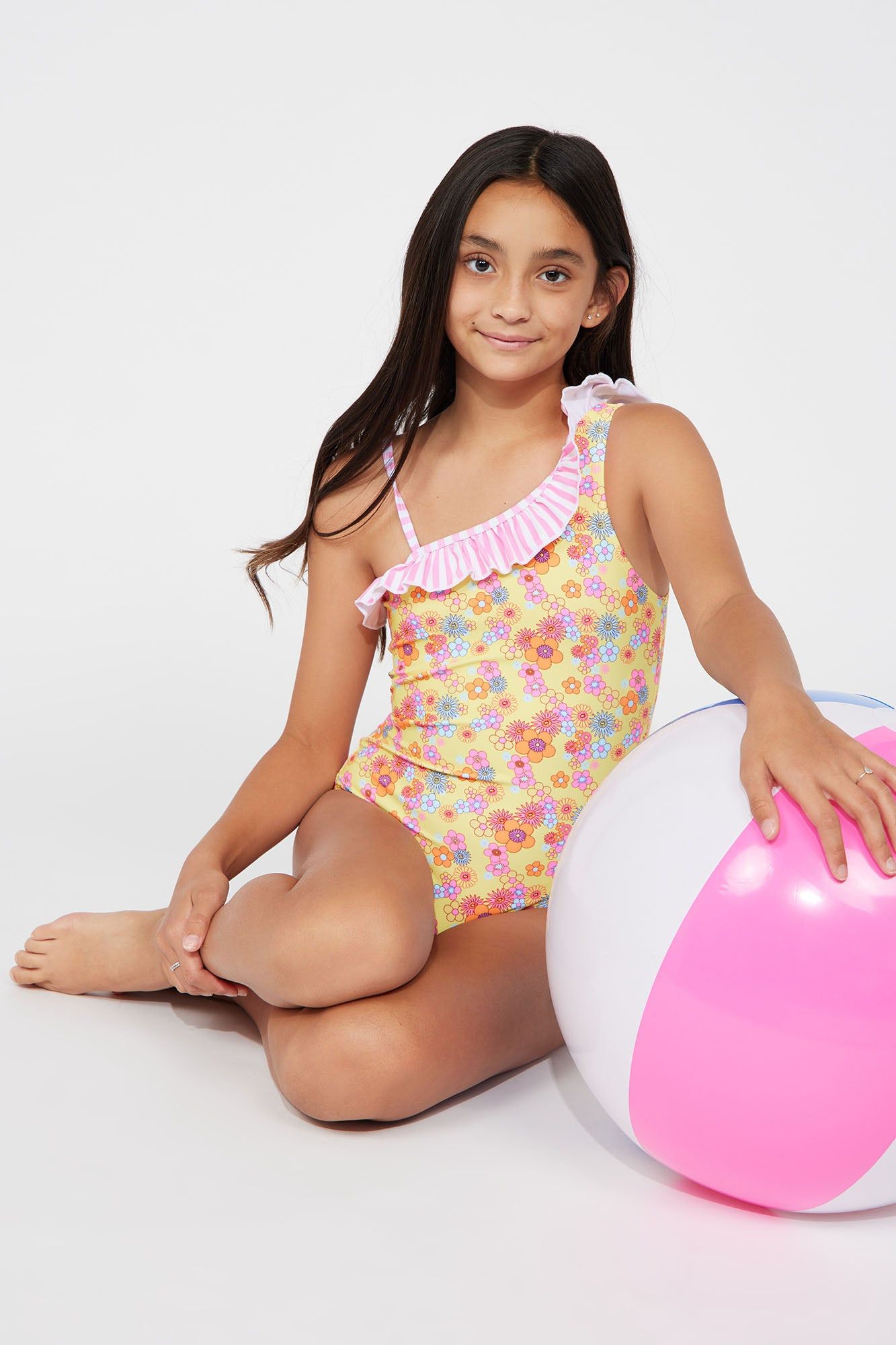 Mini Daisy Floral One Piece Swimsuit - Yellow/combo sold by Fashion Nova