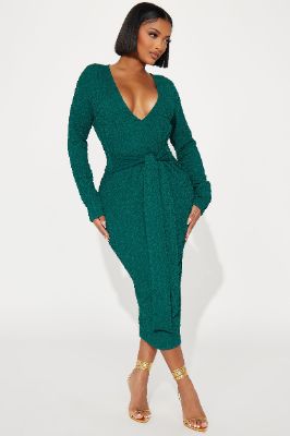 Dalia Midi Dress - Hunter sold by Fashion Nova