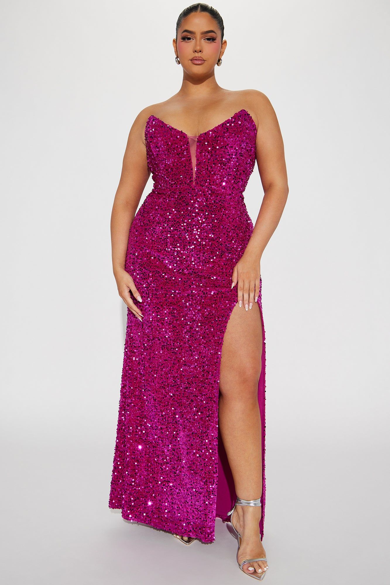 Genesis Sequin Maxi Dress - Magenta sold by Fashion Nova product image thumbnail 4