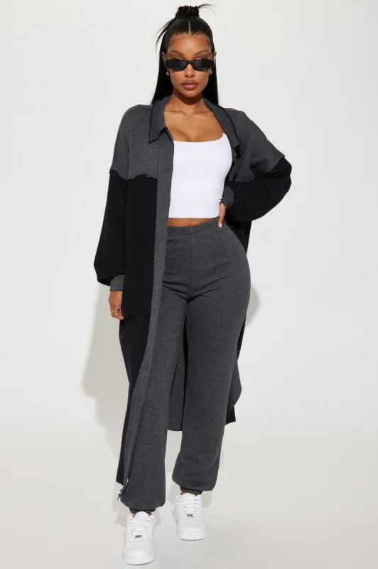 On The Down Low Jogger Set - Charcoal sold by Fashion Nova