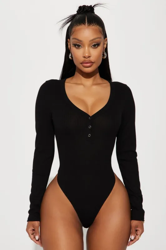 Freya Ribbed Bodysuit - Black sold by Fashion Nova