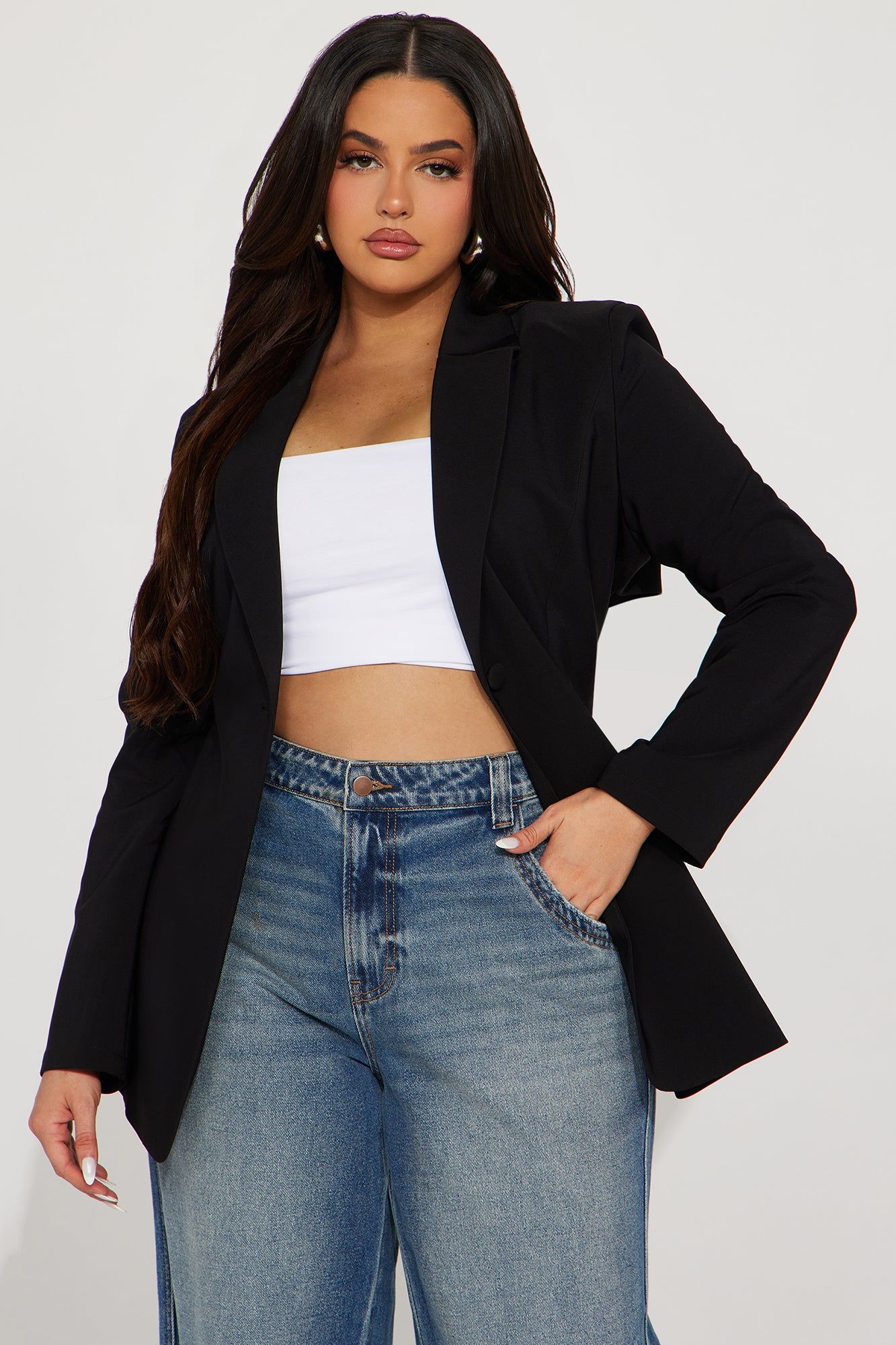 Can't Back Out Now Blazer - Black sold by Fashion Nova product image thumbnail 4