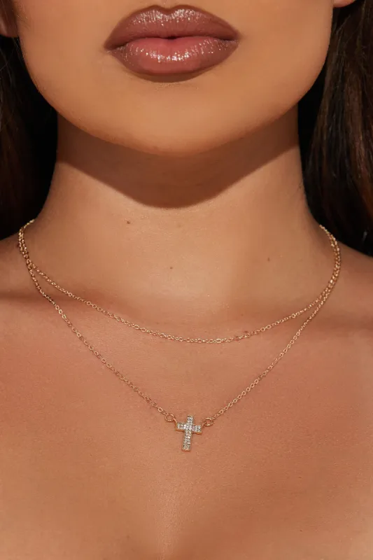 Blessed And Grateful Layered Necklace - Gold sold by Fashion Nova