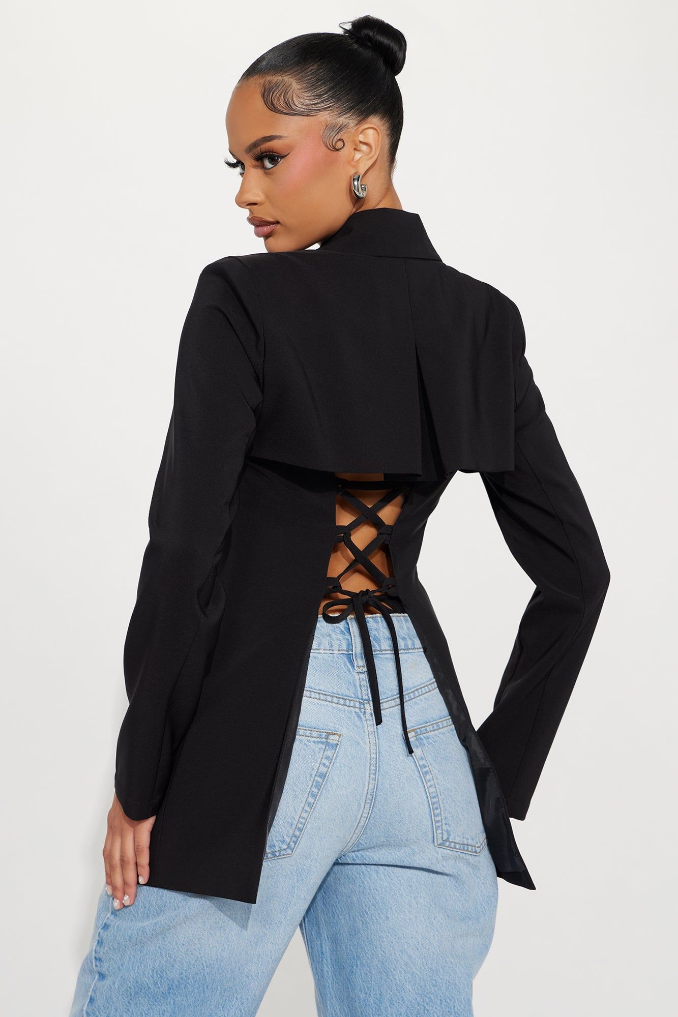Can't Back Out Now Blazer - Black sold by Fashion Nova product image thumbnail 3