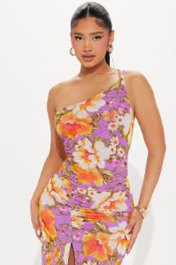 Rihanna One Shoulder Maxi Dress - Purple sold by Fashion Nova