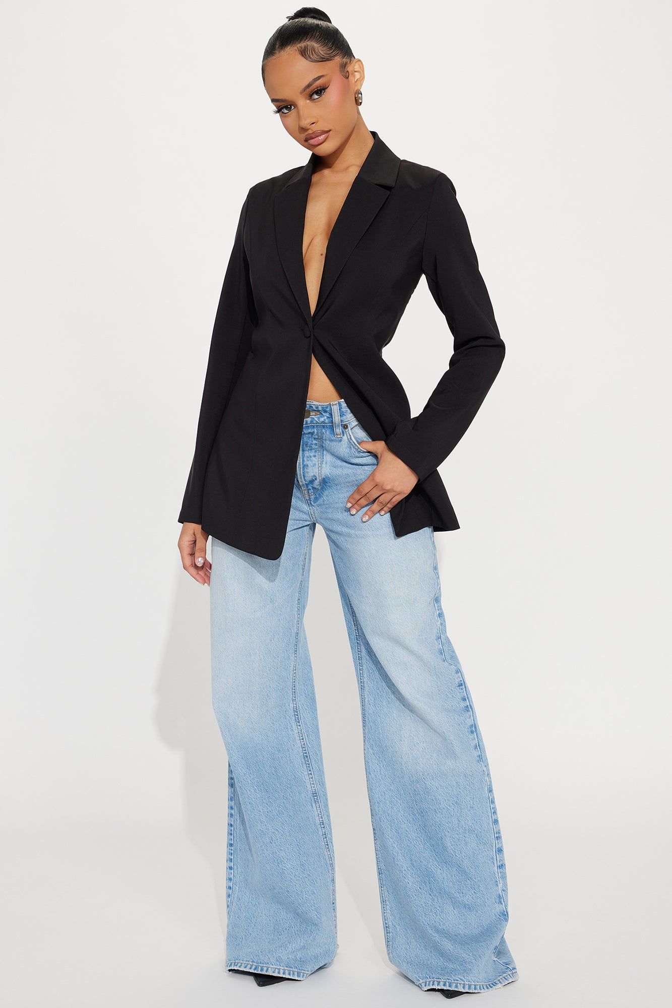 Can't Back Out Now Blazer - Black sold by Fashion Nova