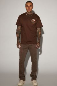 The Archangel Stained Glass Short Sleeve Tee - Chocolate sold by Fashion Nova