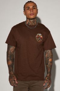 The Archangel Stained Glass Short Sleeve Tee - Chocolate sold by Fashion Nova