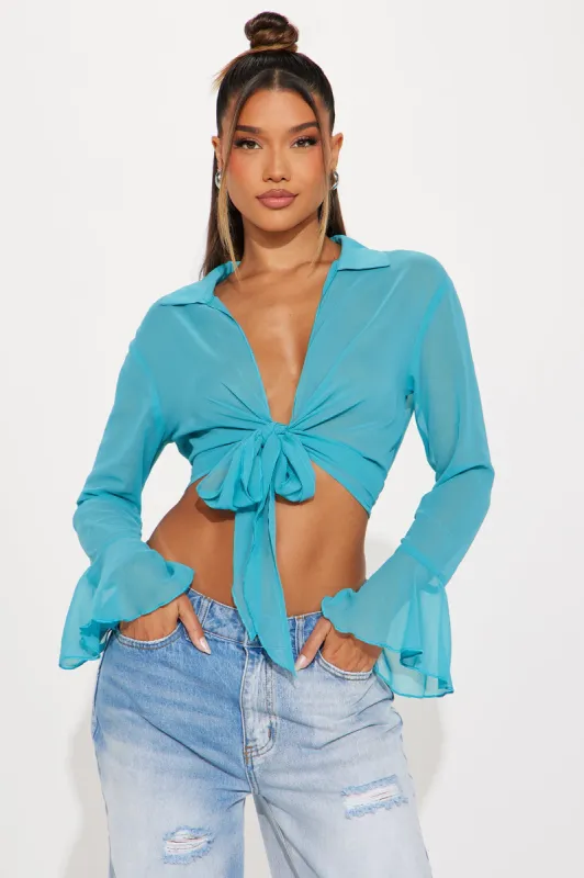 Take Me Away Top - Blue sold by Fashion Nova
