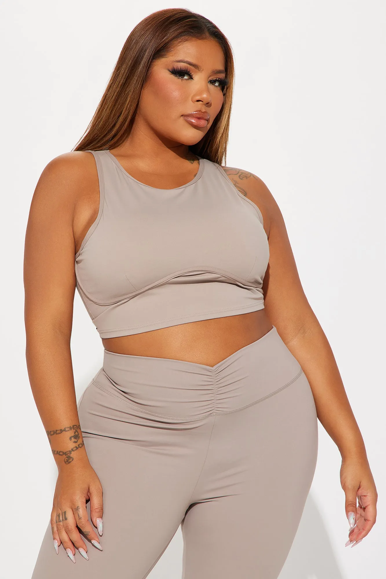 Pilates Girl Active Top - Taupe sold by Fashion Nova product image thumbnail 4