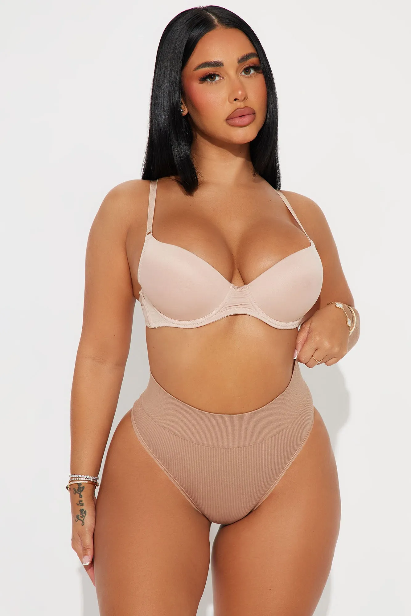 Me And You Seamless Ribbed Thong Panty - Taupe sold by Fashion Nova product image thumbnail 2