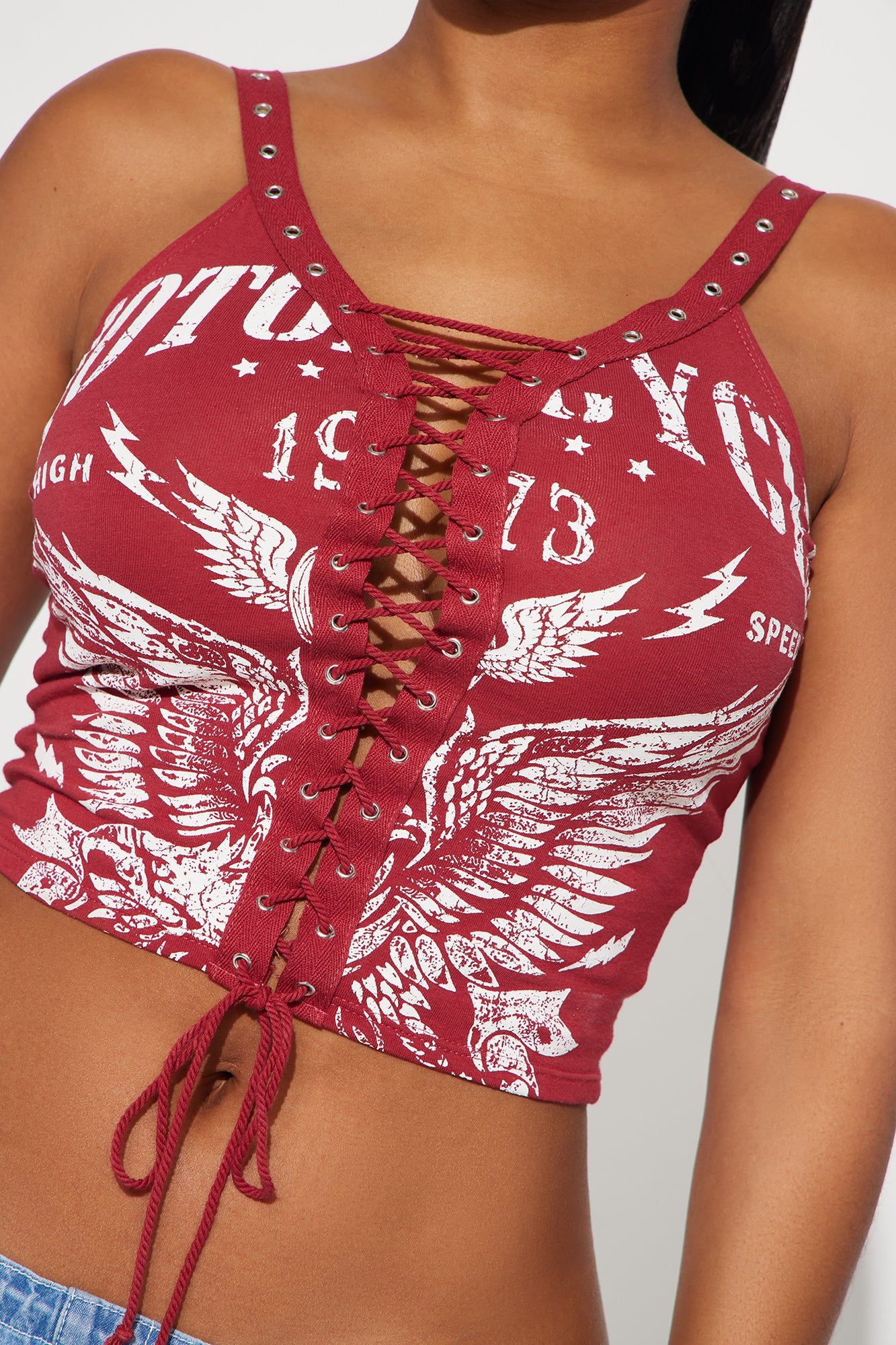 High Speeder Hunny Lace Up Top - Rust sold by Fashion Nova product image thumbnail 3