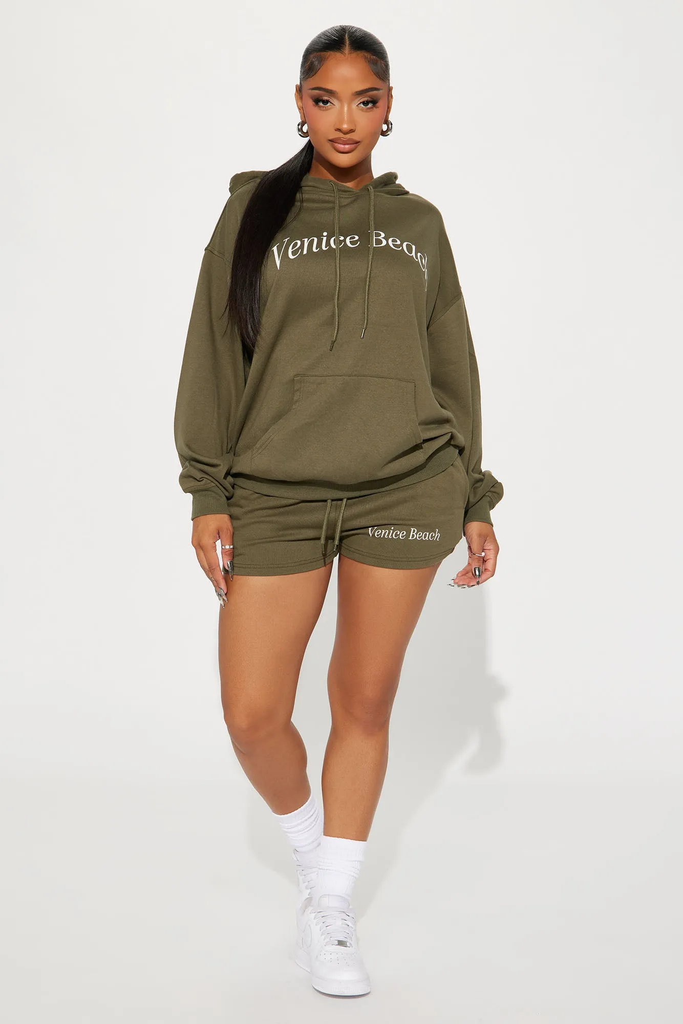 Venice Beach Chillin Short Set - Olive sold by Fashion Nova