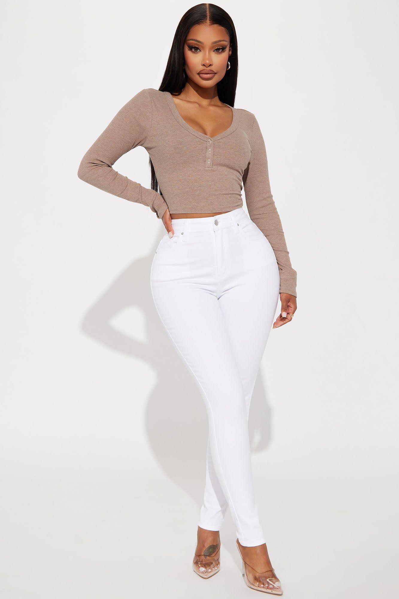 Nikki Ribbed Top - Mocha sold by Fashion Nova product image thumbnail 2