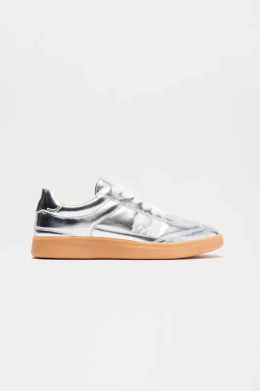 Kolton Lace Up Sneakers - Silver sold by Fashion Nova