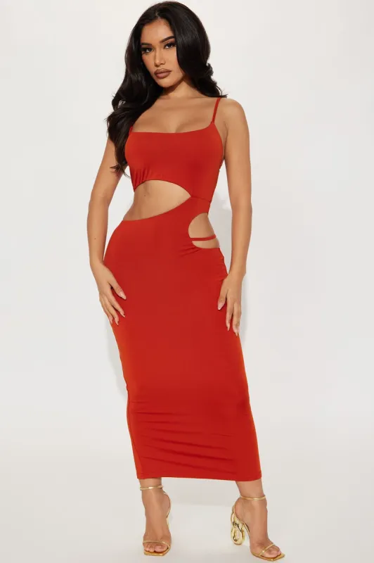 Isabela Midi Dress - Rust sold by Fashion Nova