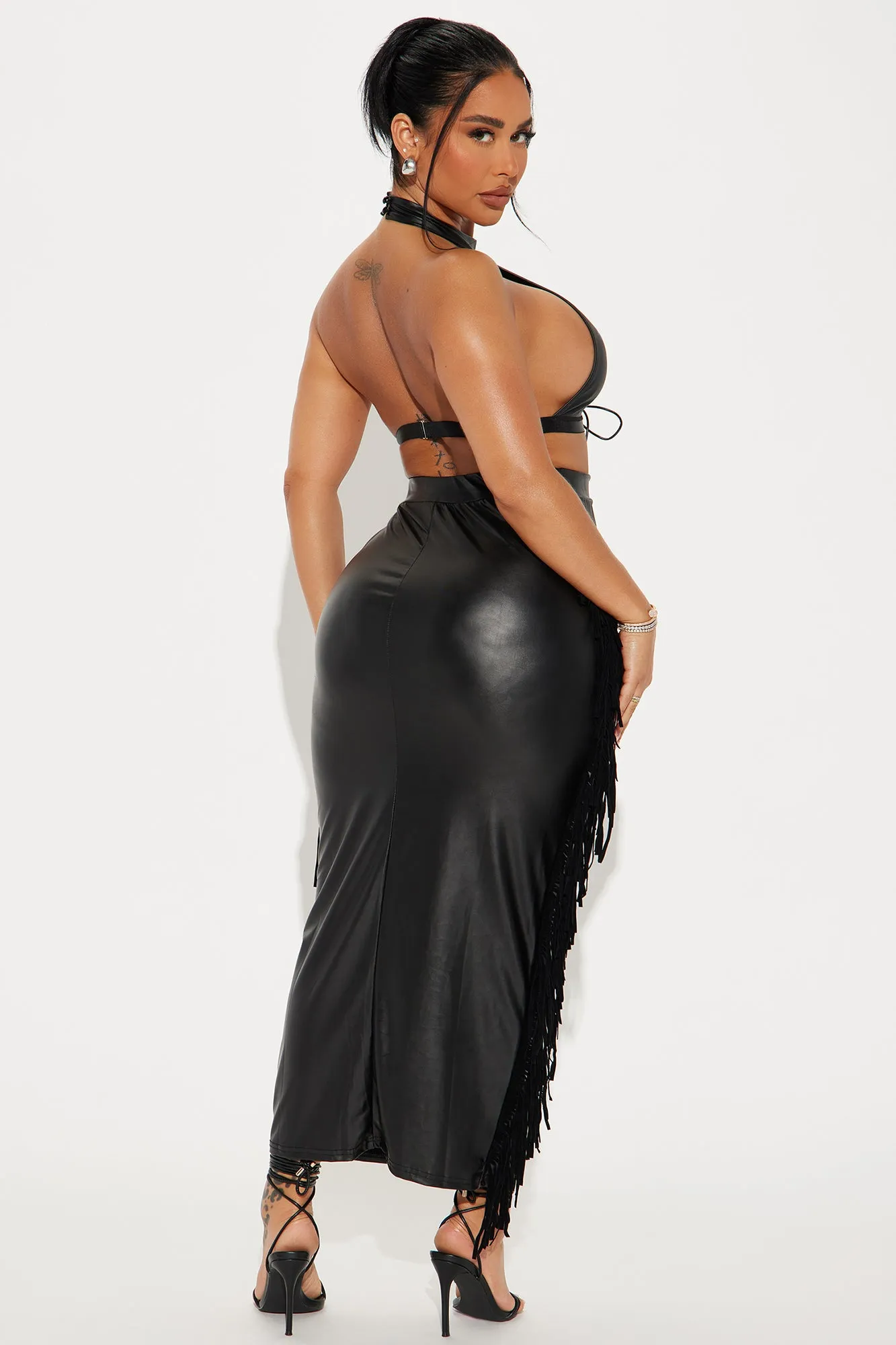 Obsessed Fringe Skirt Set - Black sold by Fashion Nova product image thumbnail 3