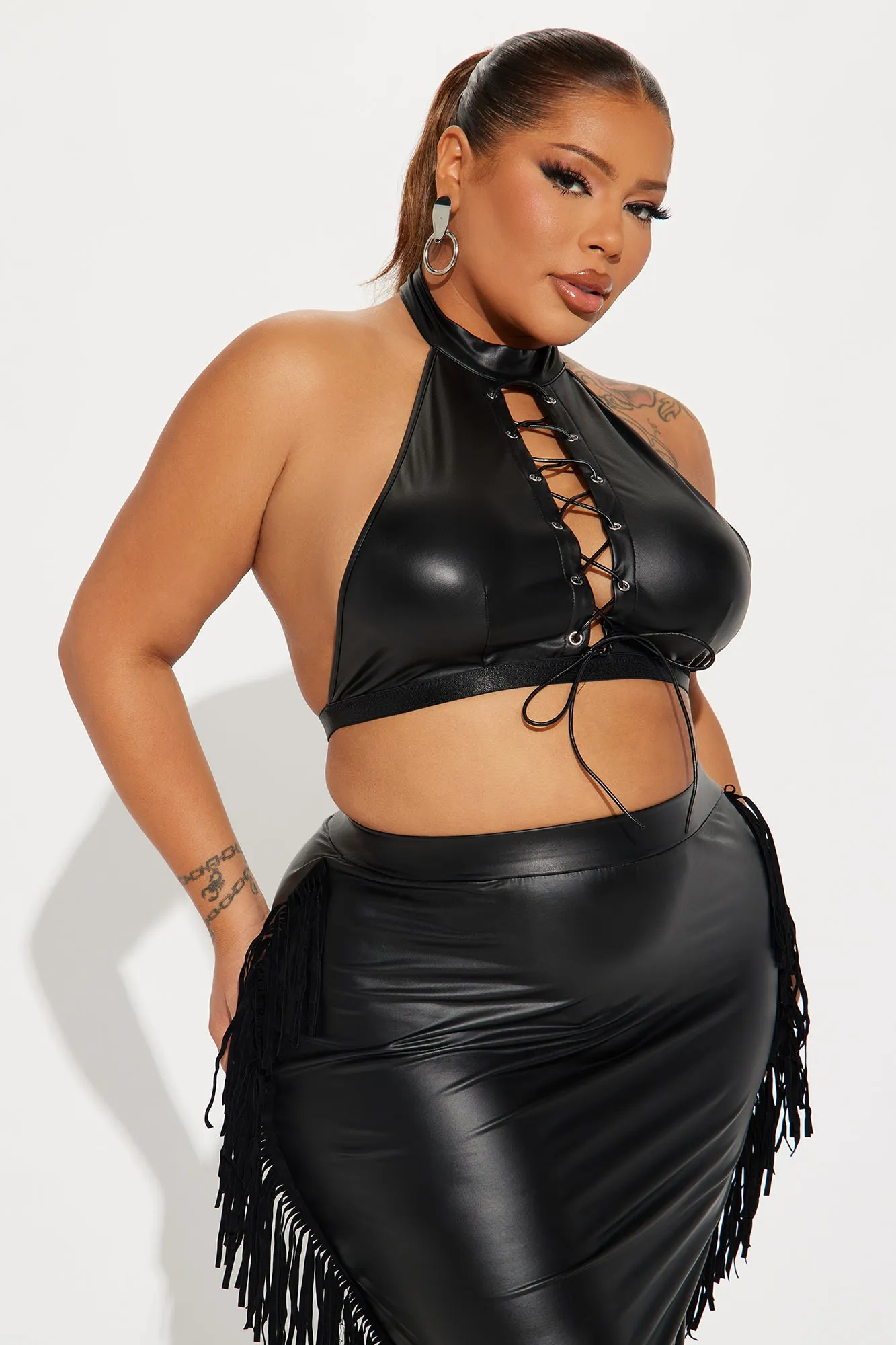 Obsessed Fringe Skirt Set - Black sold by Fashion Nova product image thumbnail 5