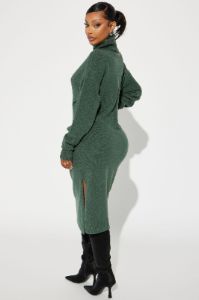 Jane Sweater Midi Dress - Green sold by Fashion Nova