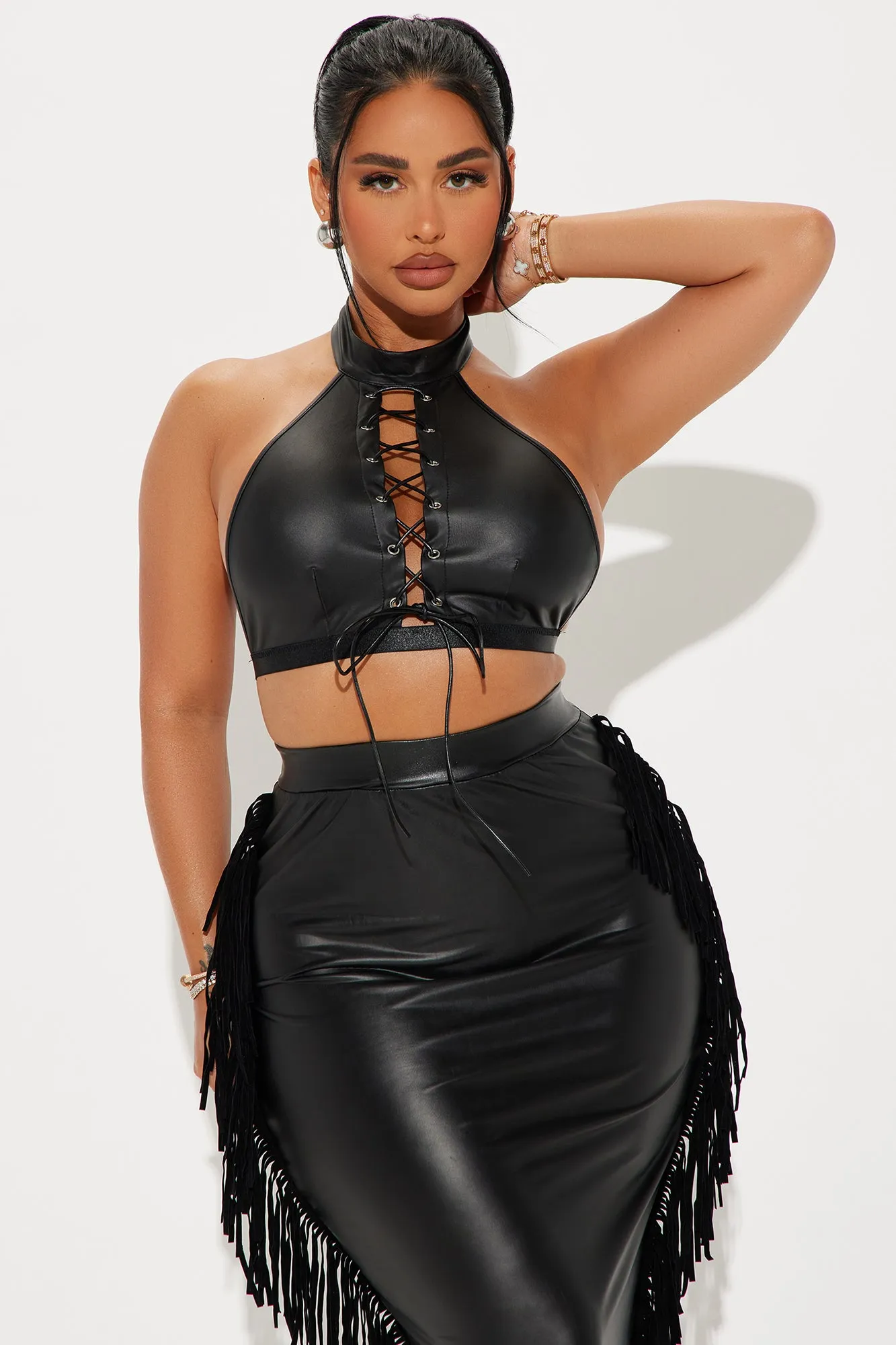 Obsessed Fringe Skirt Set - Black sold by Fashion Nova product image thumbnail 2
