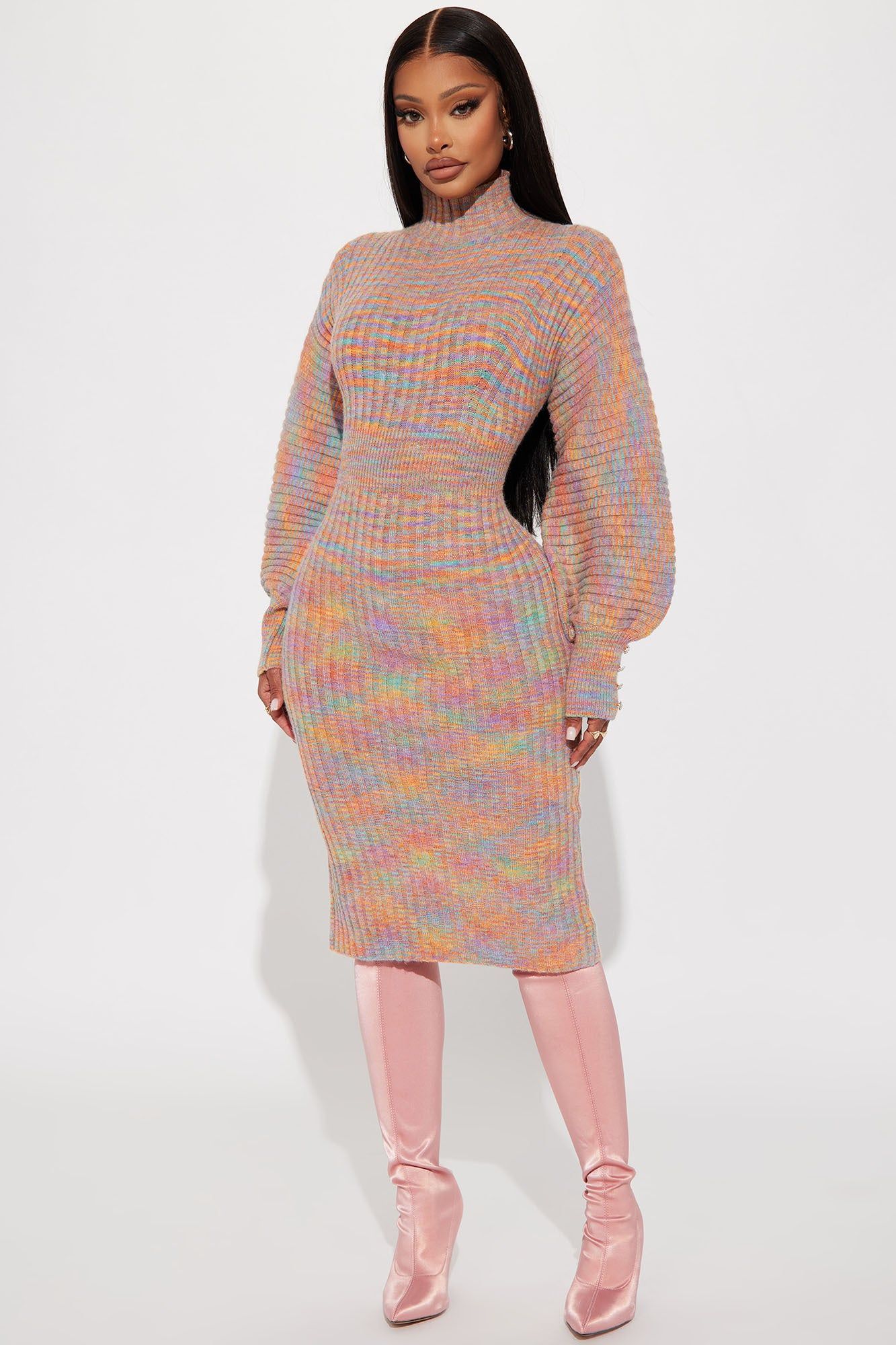 Serena Sweater Midi Dress - Multi Color sold by Fashion Nova