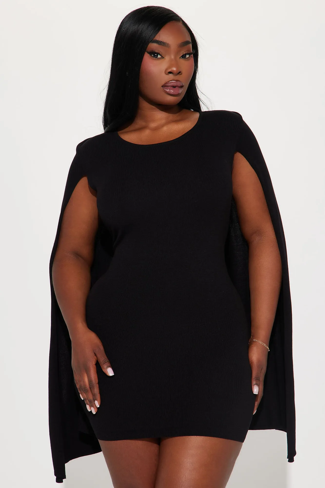 Try and Cape Up Mini Dress - Black sold by Fashion Nova product image thumbnail 4