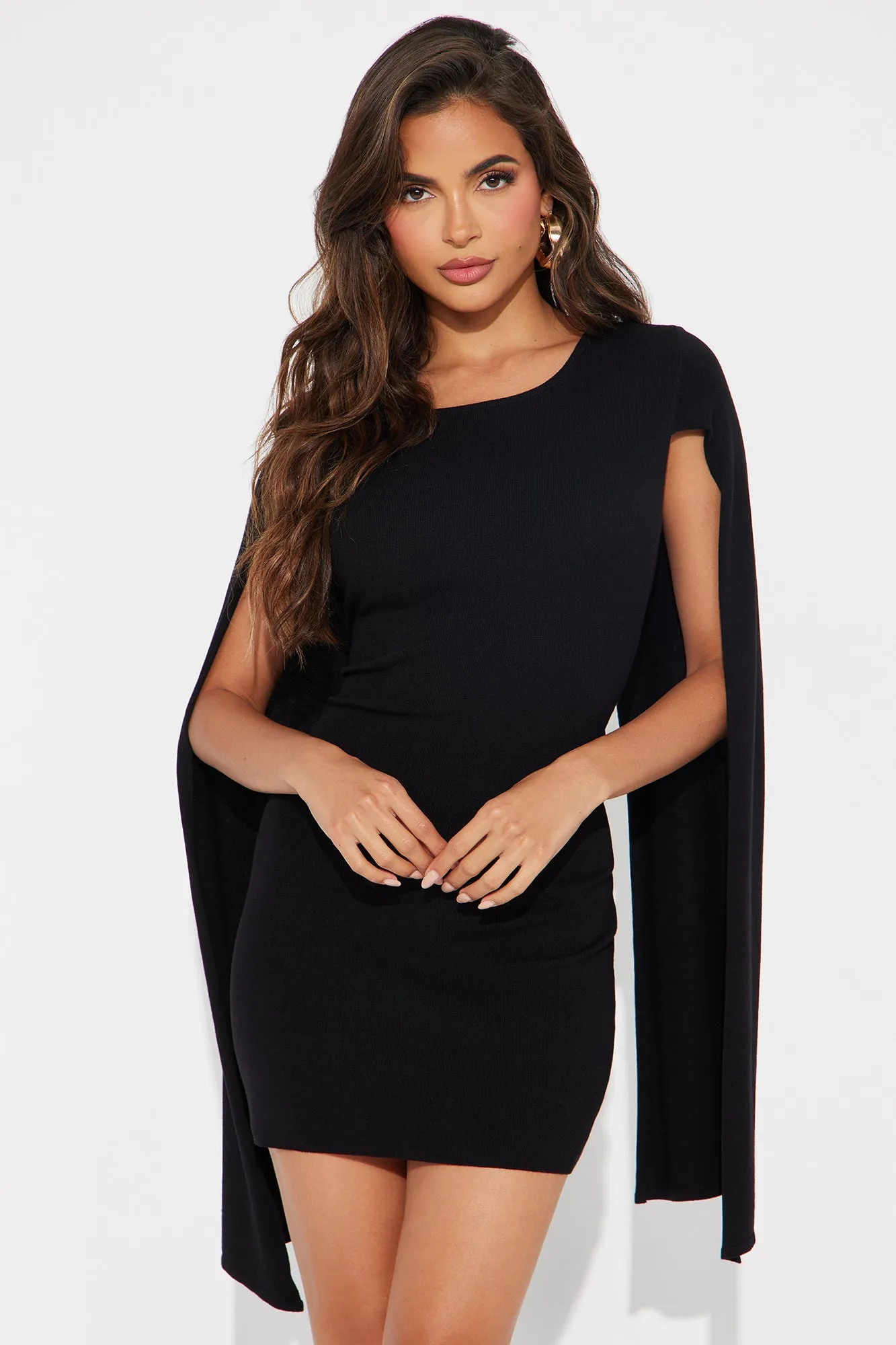 Try and Cape Up Mini Dress - Black sold by Fashion Nova product image thumbnail 2