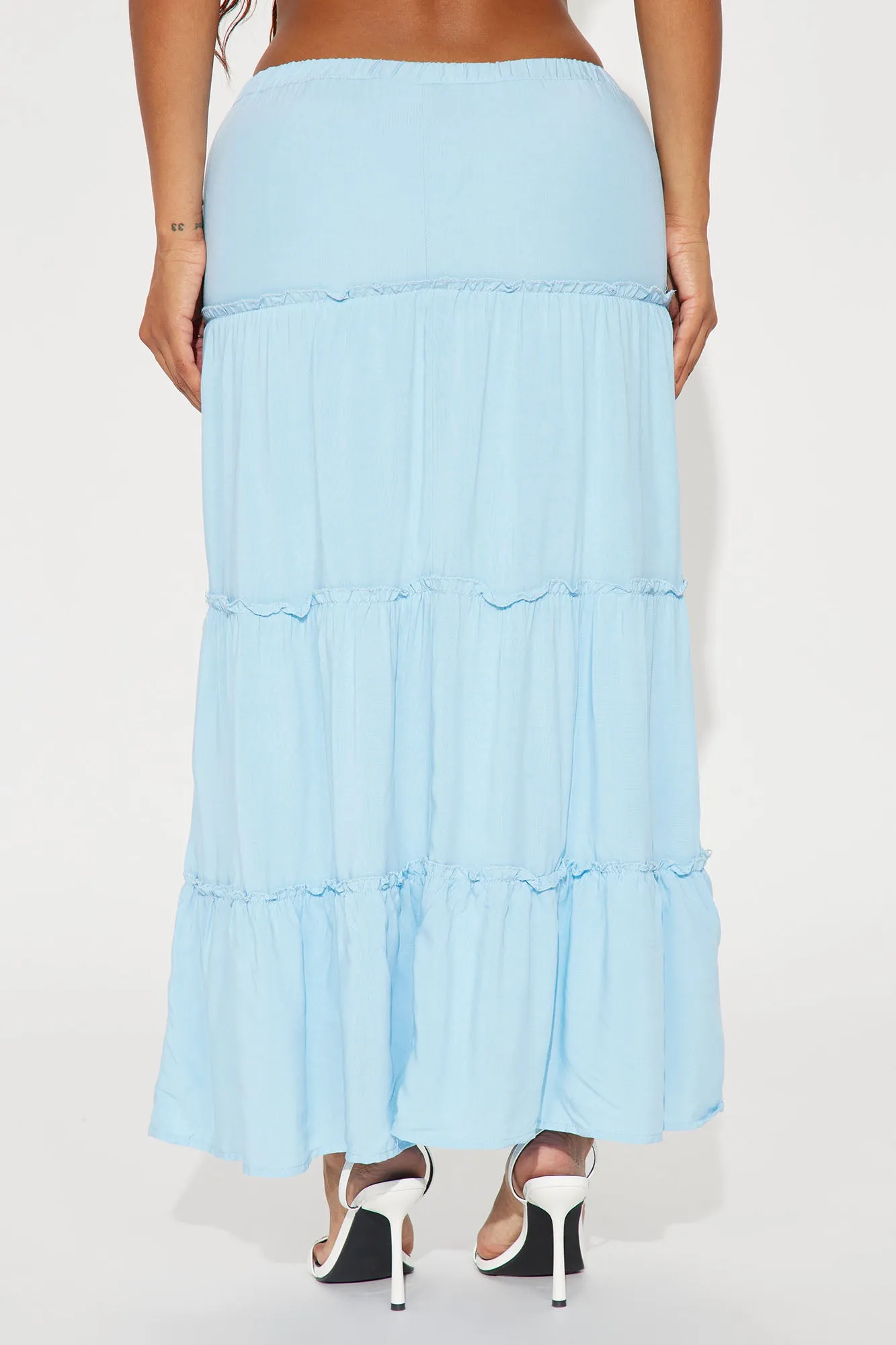 Julieta Tiered Maxi Skirt - Light Blue sold by Fashion Nova product image thumbnail 3