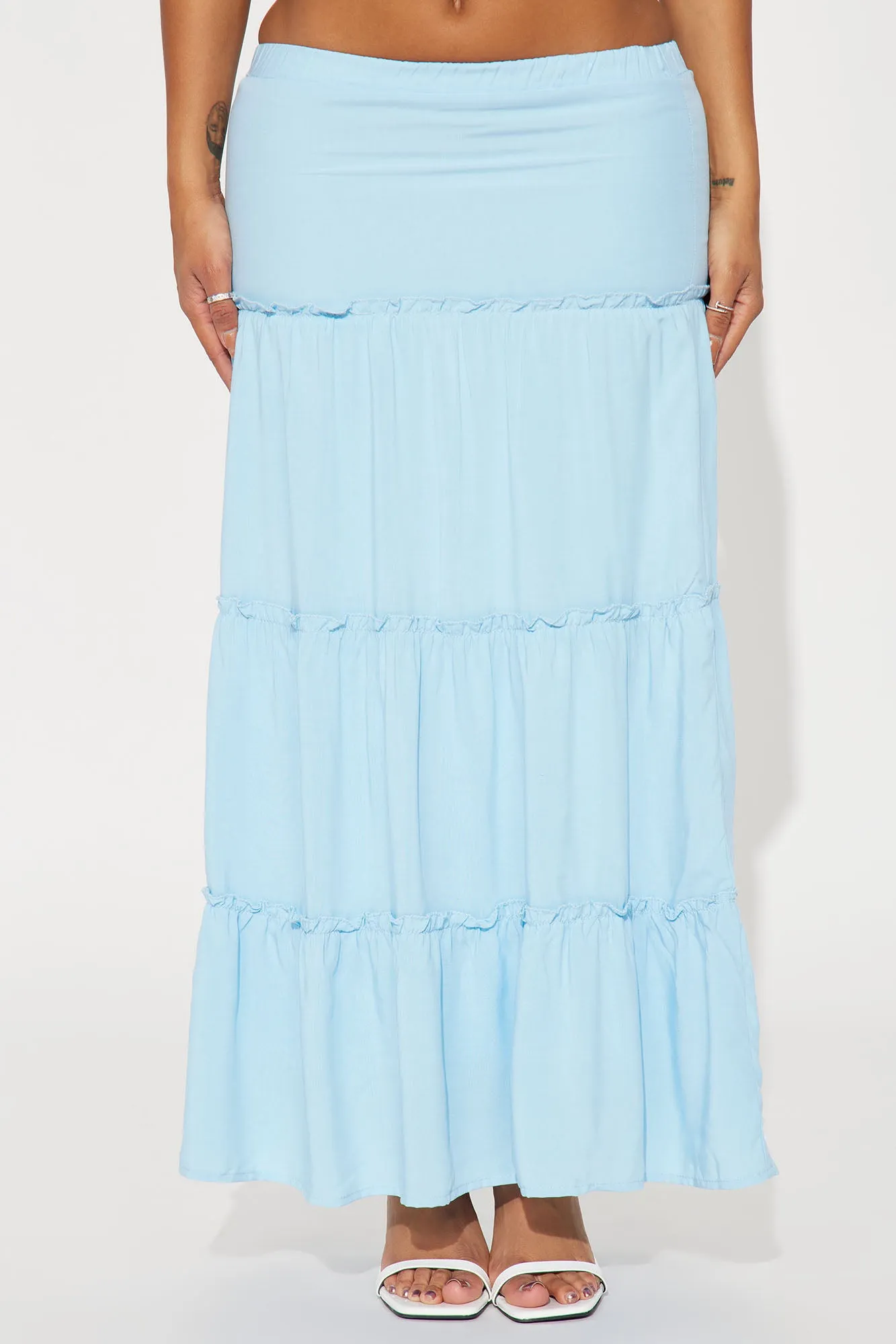 Julieta Tiered Maxi Skirt - Light Blue sold by Fashion Nova product image thumbnail 2