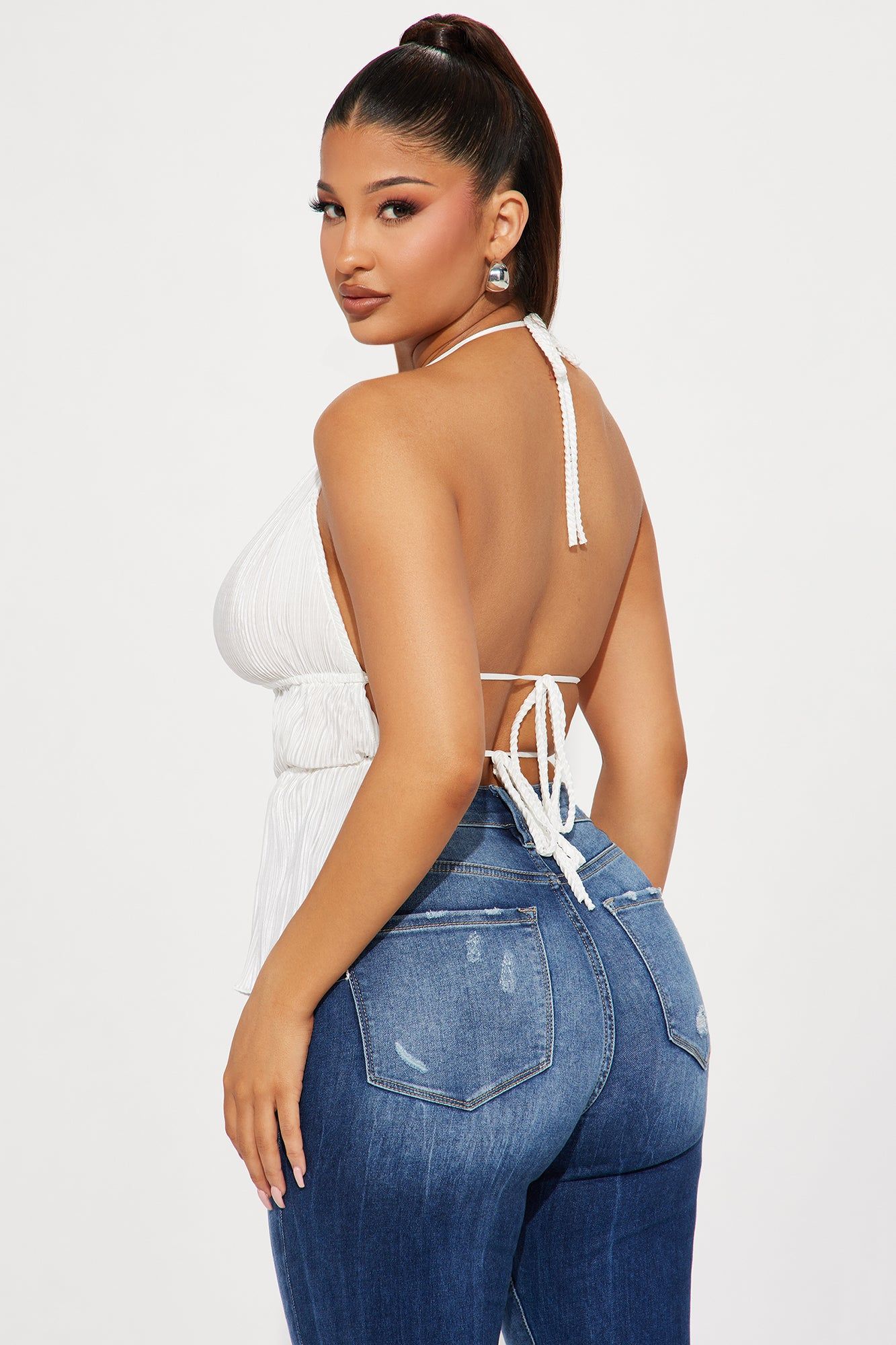 Spring Time Plisse Blouse Top - Ivory sold by Fashion Nova product image thumbnail 3